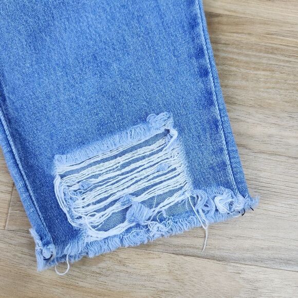 💇♀️Gogo Jeans Light Blue High Rise Destroyed Ankle Jeans Size 18 - Picture 9 of 11